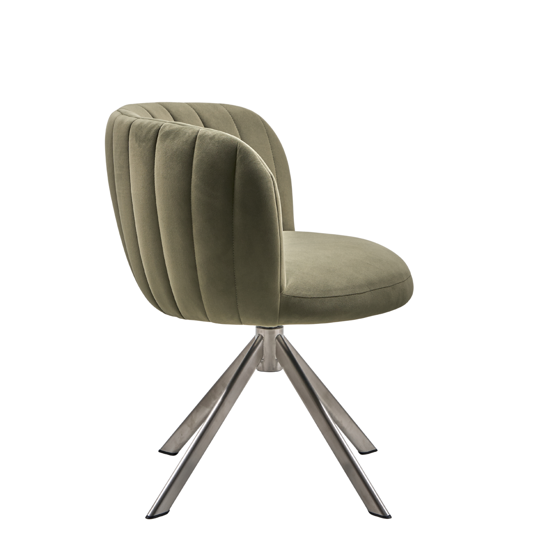 Shelly II Esszimmerstuhl - Velours mit Drehgestell (Edelstahl)